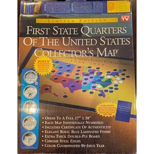 State Quarters Map 1999–2008 – 50 Coins, Collector’s Guide Included